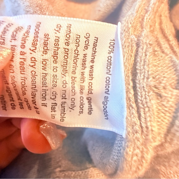 NWT Tommy Hilfiger Gray Crew Neck Cable Knit Sweater Size Large - Picture 8 of 8